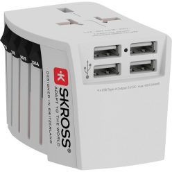   Skross MUVUSB-4XA 4xUSB töltő bemenettel világutazó adapter