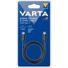 Varta 57947101401 1m Type C - Type C fekete adat- és töltőkábel