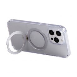   Magnetic protective phone case with holder Joyroom JR-BP004 for iPhone 15 Pro Max (transparent)