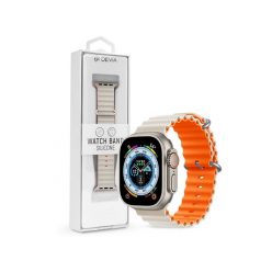   Devia ST381621 Apple Watch 38/40/41mm fehér/narancs szilikon sport szíj