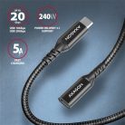 Axagon BUCM32-CF10AB 1m USB C fekete hosszabbító kábel