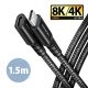 Axagon BUCM32-CF15AB 1,5m USB C fekete hosszabbító kábel