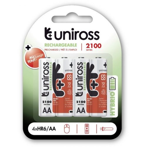 Uniross 1,2V 2100mAh Ni-MH HYBRIO 4db/csomag AA akkumulátor