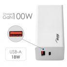 Akyga USB-A + USB-C PD 5-20V / max. 5A 100W Quick Charge 3.0 GaN gyorstöltő