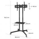 Hama 220874 75"-ig "FITV" Trolley gurulós TV tartó állvány