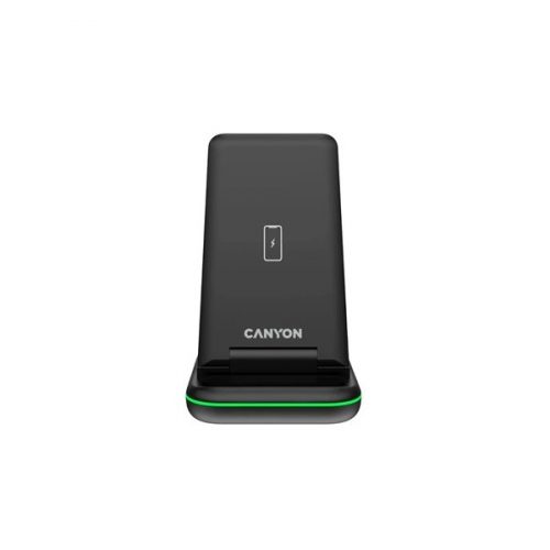 Canyon WS-304 3-in-1 15W univerzális vezeték nélküli töltő adapter fekete (Qi)