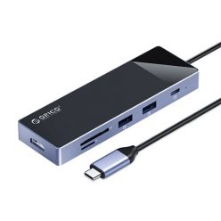   ORICO ORICO-DM-9P-BK-BP 9in1 Type-C USB3.0 x3/USB2.0/USB3.0 c típusú/HDMI/PD100W/TF(microSD)/SD dokkoló