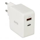 AVAX CH632W FIVEY+ 45W GaN USB A (QC)+Type C (PD) fehér hálózati gyorstöltő