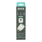 AVAX CH640W NANO+ 30W GaN USB A (QC4.0+)+ Type C (PD3.0) fehér hálózati gyorstöltő