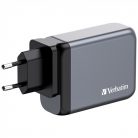 Verbatim 32202 GNC-100 GaN Charger 100W USB Type-A + 3xType-C hálózati töltő adapter