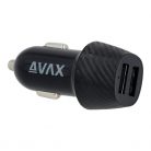 AVAX CC601B CARLY+ 40W USB A (QC)+Type C (PD) fekete autós gyorstöltő