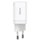 Baseus CCSUPP-E02 Super Si Pro 30W USB/USB C fehér gyorstöltő