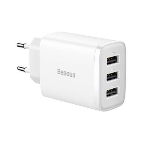 Baseus CCXJ020102 17W 3xUSB fehér gyorstöltő