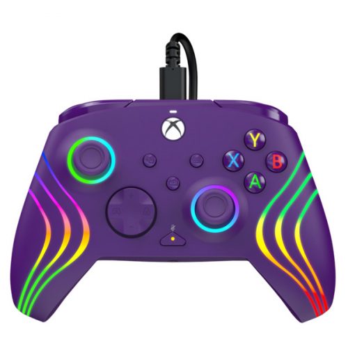 PDP 049-024-PR Afterglow Wave Xbox Series X|S/Xbox One/PC RGB LED lila vezetékes kontroller