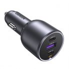 Ugreen EC705 2x USB-C + USB car charger, 130W (black)