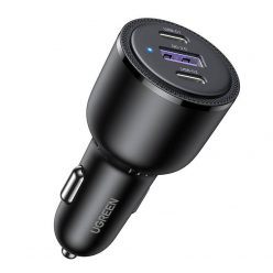 Ugreen car charger 20467B 2x USB-C + USB, 69W (black)