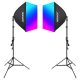 Kit Neewer NK800 two softboxes + bulbs RGB 24W 2700-6500K + tripods + barndoors