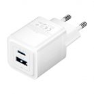 Wall charger, Vention, FEQW0-EU,  USB-C + USB- A,  30W/30W , GaN (white)