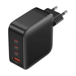   Wall charger, Vention, FEIB0-EU,  3xUSB-C, USB- A, 140W/140W/30W/18W, GaN (czarna)