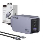 Ugreen Nexode Pro 100W wall charger, GaN, USB + 2x USB-C (gray)