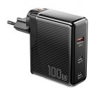 Wall charger, Essager, ECT2CA-ZXB01-Z, GaN, USB-A, USB-C 100W (black)