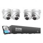 IP Camera ZOSI C225 4 pcs WiFi 5MP + NVR 8ch + 2TB HDD