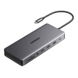   USB-C Hub Ugreen CM681 4x USB, 2x HDMI, DisplayPort, RJ45, SD/TF, AUX, PD 100W (gray)