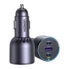 Car charger Ugreen EC703, USB + 2x USB-C, 75W (black)