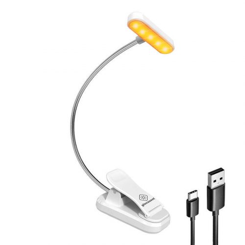 Wireless lamp Glocusent ET-Head GLCSNTA1806 clip-on book light, USB-C 650mAh timer White