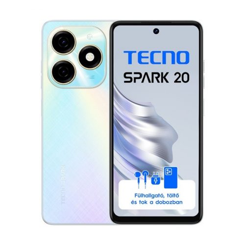 Tecno Spark 20 6,56" LTE 8/256GB DualSIM Cyber White okostelefon