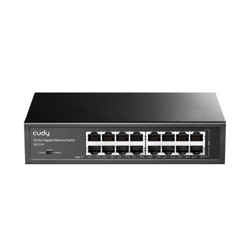 CUDY GS1016 16 portos Gigabit, VLAN/Extend mód, fém ház, fekete asztali Switch