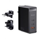 GaN Mcdodo CH-8101 Pro universal UK/US/EU travel charger/adapter, 100W, 2xUSB-C, USB-A (black)