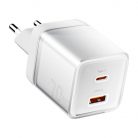 Wall charger Yueqi 70W GaN USB-C + USB-A (white)