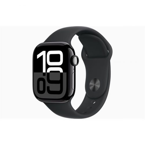 Apple Watch S10 GPS (42mm) kozmoszfekete alumínium tok, fekete sportszíj (S/M) okosóra