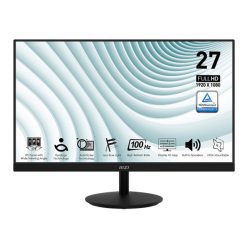   MSI 27" Business PRO MP271A FHD IPS 100Hz DP/HDMI/VGA fekete monitor