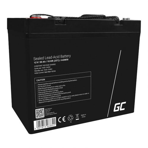 Maintenance-free AGM VRLA Green Cell AGM56 12V 50Ah Battery (for scooter, boat, wheelchair, camper, lawnmower)