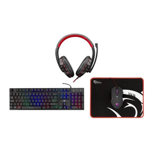 White Shark COMANCHE 3 WS GC-4104HU fekete billentyűzet + egér + egérpad + headset gamer kombó