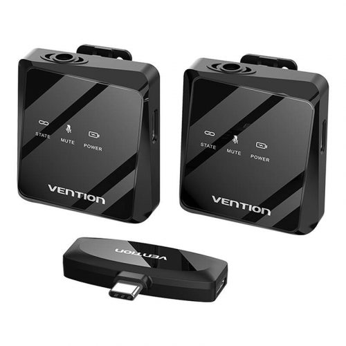 Wireless microphone x2 Vention NCBB0 USB-C (black)