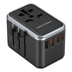   Vention FJFB0 GaN 2xUSB-C 2xUSB-A Universal Travel Adapter 65W (black)