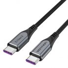 USB-C to USB-C 100W Vention TAHHF 5A 1m USB 3.1 Gen2 4k cable (gray)