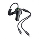 Mcdodo CC-0370 car charger, USB-C, Lightning, 120W, retractable cables