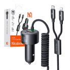 Mcdodo CC-0370 car charger, USB-C, Lightning, 120W, retractable cables