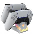 PDP 052-022-WH Afterglow Wave PlayStation 5 DualSense RGB fehér kontroller töltőállomás