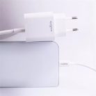 Maxlife ML738423 PD+QC 20W USB + Type-C fehér gyorstöltő adapter + Type-C/Lightning kábel