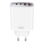 Fali töltő XO CE22, 45W, GaN, 2x USB-C, 2x USB-A