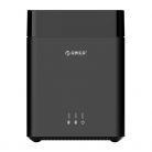 Orico Külső HDD tároló 3.5" - DS200C3-EU-BK (2 fiók, USB-C 3.1 Gen1, Max.: 2x16TB, fekete)