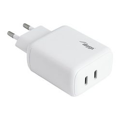   Akyga AK-CH-19 2x USB-C PD 5-12V / max. 3A 40W Quick Charge 3.0 gyorstöltő