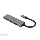 Akasa USB Type-C - 4 x USB 3.0 adapter - AK-CBCA25-18BK