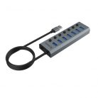 Akasa Connect 7 IPS - 7 portos USB-elosztó - AK-HB-21BKCM