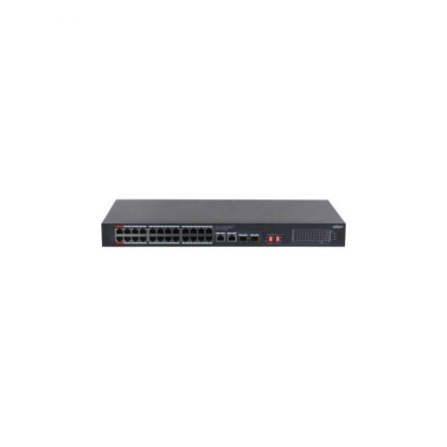 Dahua PoE switch - S3228-24GT-375 (24x 1Gbps at/af PoE + 2x 1Gbps Uplink + 2x SFP, 375W)